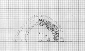 Excavation drawing : plan of quadrant of hut circle.