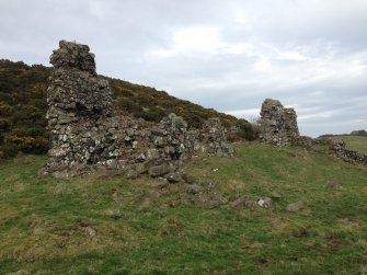 Knockdavie Castle. General view facing north east.