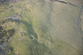 Oblique aerial view of the mining remains, looking NNW.