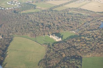 Oblique aerial view centred on Gosford House and policies, looking ENE.