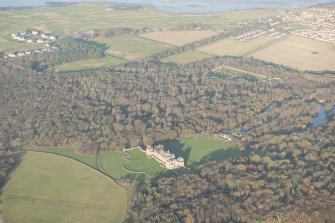 Oblique aerial view centred on Gosford House and policies, looking ENE.