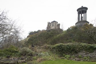 View of Calton Hill from garden to south west.