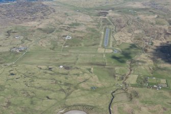 Oblique aerial view of Coll airfield, looking NNE.