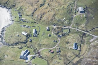 Oblique aerial view of Sorisdale on the Isle of Coll, looking S.