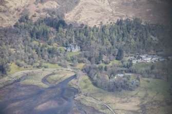 General oblique aerial view of Ardtornish House on the Isle of Mull, looking NE.