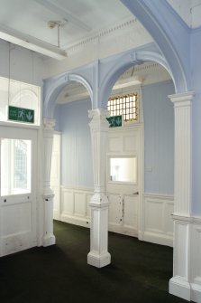 Queen's Craig. Ground Floor. Inner Hall. View of arcade from North East.