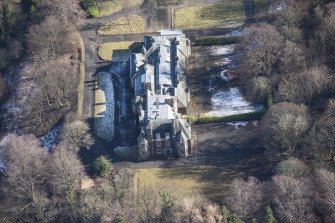 Oblique aerial view of Queen's Craig House, looking E.