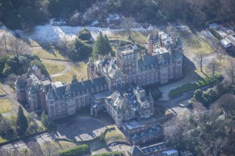 Oblique aerial view of New Craig House, looking SSW.