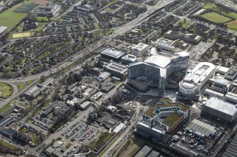 Oblique aerial view of the Southern General Hospital and the New Southern General Hospital, looking SSE.