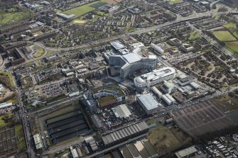 Oblique aerial view of the New Southern General Hospital, looking SE.