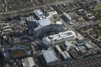 Oblique aerial view of the New Southern General Hospital, looking ESE.