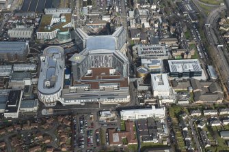 Oblique aerial view of the New Southern General Hospital, looking NNE.