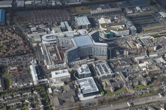 Oblique aerial view of the New Southern General Hospital, looking NW.