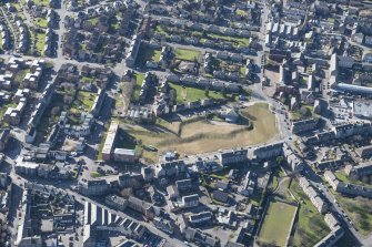 Oblique aerial view of The Hilltown and SS Peter and Paul Roman Catholic Church, looking SW.