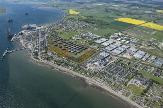 General oblique aerial view of Invergordon, looking W.