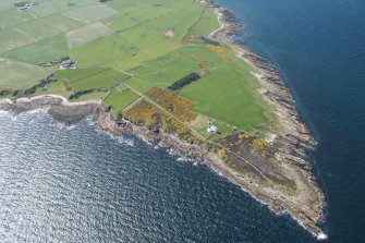 General oblique aerial view centred on Tarbat Ness, looking W.