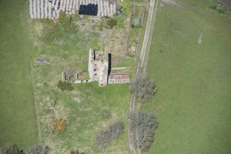 Oblique aerial view of Fairburn Tower, looking NNW.