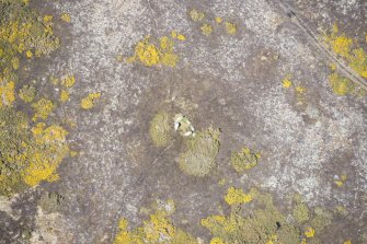 Oblique aerial view of the Heights of Brae chambered cairn, looking NNW.