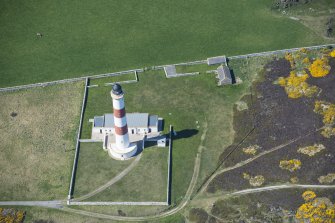 Oblique aerial view of Tarbatness Ligthouse, looking NW.