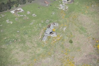 Oblique aerial view of North Sutor Coastal Battery, looking NNE.