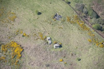 Oblique aerial view of North Sutor Coastal Battery, looking NW.