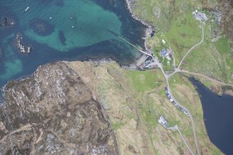 General oblique aerial view of Port of Tarbet, looking NW.
