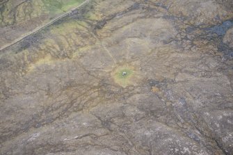 Oblique aerial view of Druim an Fhalaisgaidh radio station, looking S.