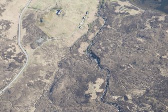 Oblique aerial view of the township and lazy beds at Unipoll, looking NNE.