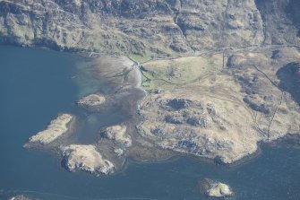 Oblique aerial view of a farmstead at Glencoul, looking NE.