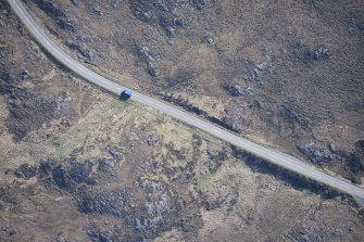 Oblique aerial view of Sidhean Corrach gun emplacement, looking ENE.