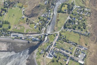 Oblique aerial view of the military camp at Poolewe, looking NW.