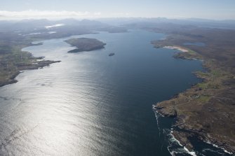 General oblique aerial view of Loch Ewe with Loch Maree beyond, looking S.