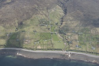 General oblique aerial view centred on Melvaig with Loch Ewe beyond, looking E.