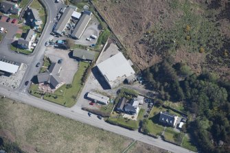 Oblique aerial view of Gairloch High School, looking WNW.