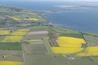 General oblique aerial view centred on Avoch with Fort George beyond, looking ENE.