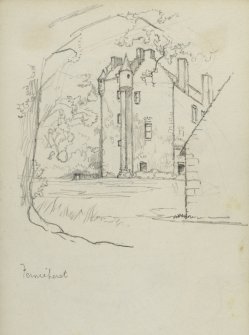 Sketch of Ferniehirst Castle.