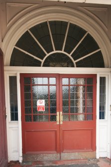 Detail of inner doors and fan light at main entrance.