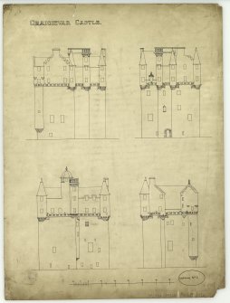 Elevation drawings of Craigievar Castle.