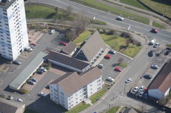 Oblique aerial view of St Mark's Episcopal Church, looking WSW.