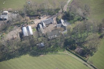 Oblique aerial view of Wester Kittochside Farm, looking ENE.
