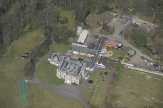 Oblique aerial view of Tour Country House, looking NW.