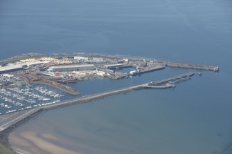 Oblique aerial view of Troon Harbour, looking WSW.