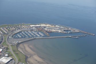 Oblique aerial view of Troon Harbour, looking SW.