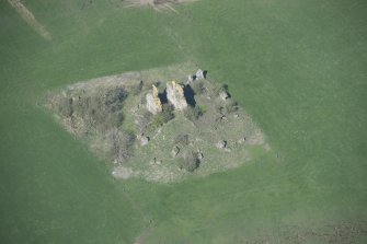 Oblique aerial view of Graigie Castle, looking WNW.