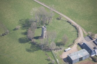 Oblique aerial view of Wallace's Monument, looking E.