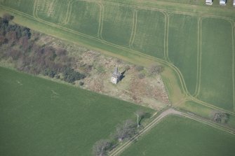 Oblique aerial view of Macrae's Monument, looking NW.