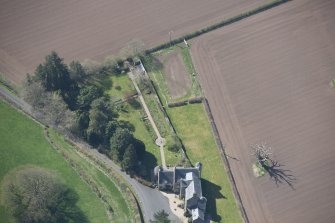 Oblique aerial view of Stair House, looking SW.