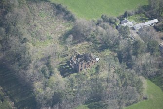 Oblique aerial view of Dalmore House, looking E.