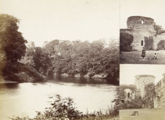 Three views of Bothwell Castle.