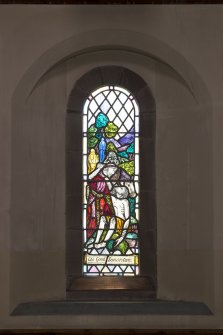 North aisle. Stained glass window (The Good Samaritan).